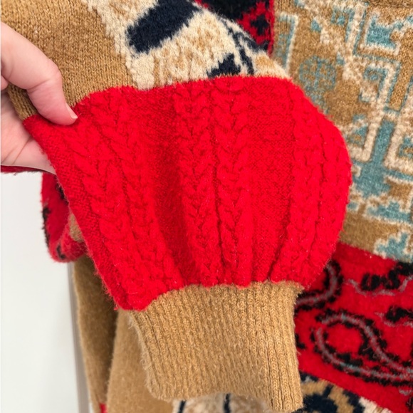 Anthropologie Rachael Patchwork Knit Sweater Size Medium - Picture 7 of 15